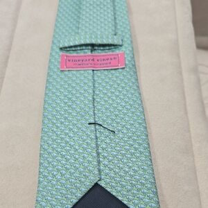 Vineyard Vines Light Blue and Green Whale Tie